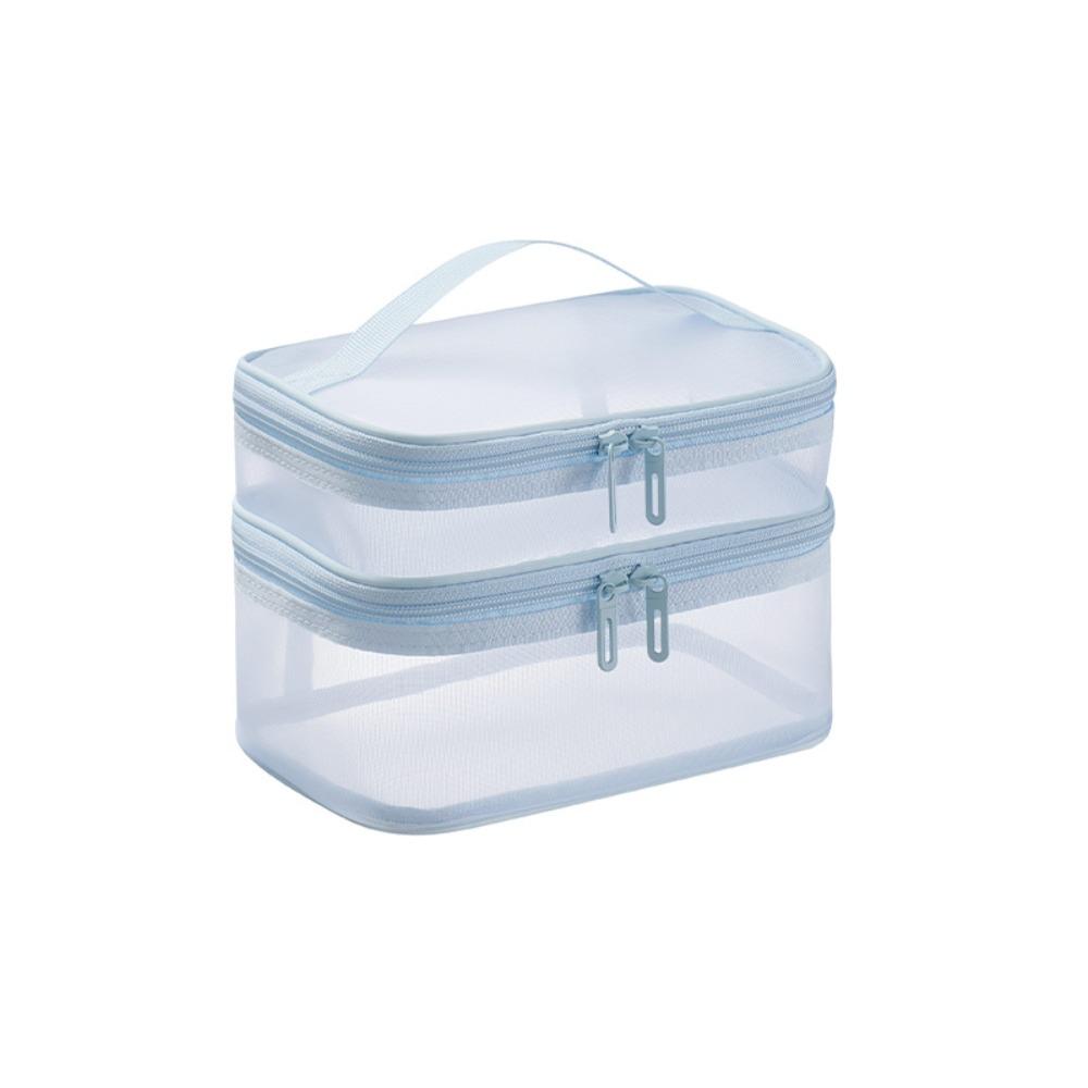 1/2/3 Layers Mesh Cosmetic Bags Zipper Perspective Makeup Bag Casual Cosmetic Storage Bag Women