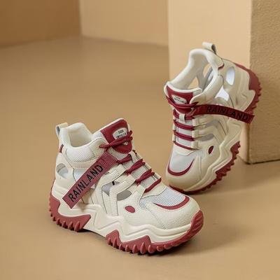 Толстоподошвенные увеличивающие рост кроссовки для папы женские весенне-летние новые сетчатые универсальные дышащие полые спортивные повседневные маленькие белые сандалии