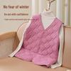 Women's Slim Wool Quilted Diamond Vest, Light and Warm for Autumn/Winter (White)
