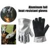 2 шт. Термостойкие перчатки с алюминиевой фольгой и ладонью из искусственной кожи, жаропрочные варежки для работы на открытом воздухе, захват