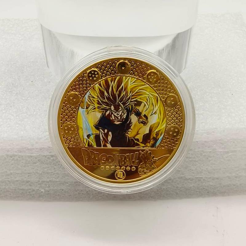 Памятная медаль Dragon Ball, Красочная, Классическая, Аниме, Золотая монета, Креативная маленькая монета, Монета Сон Гоку, Детская игрушка, Наполнители для чулка