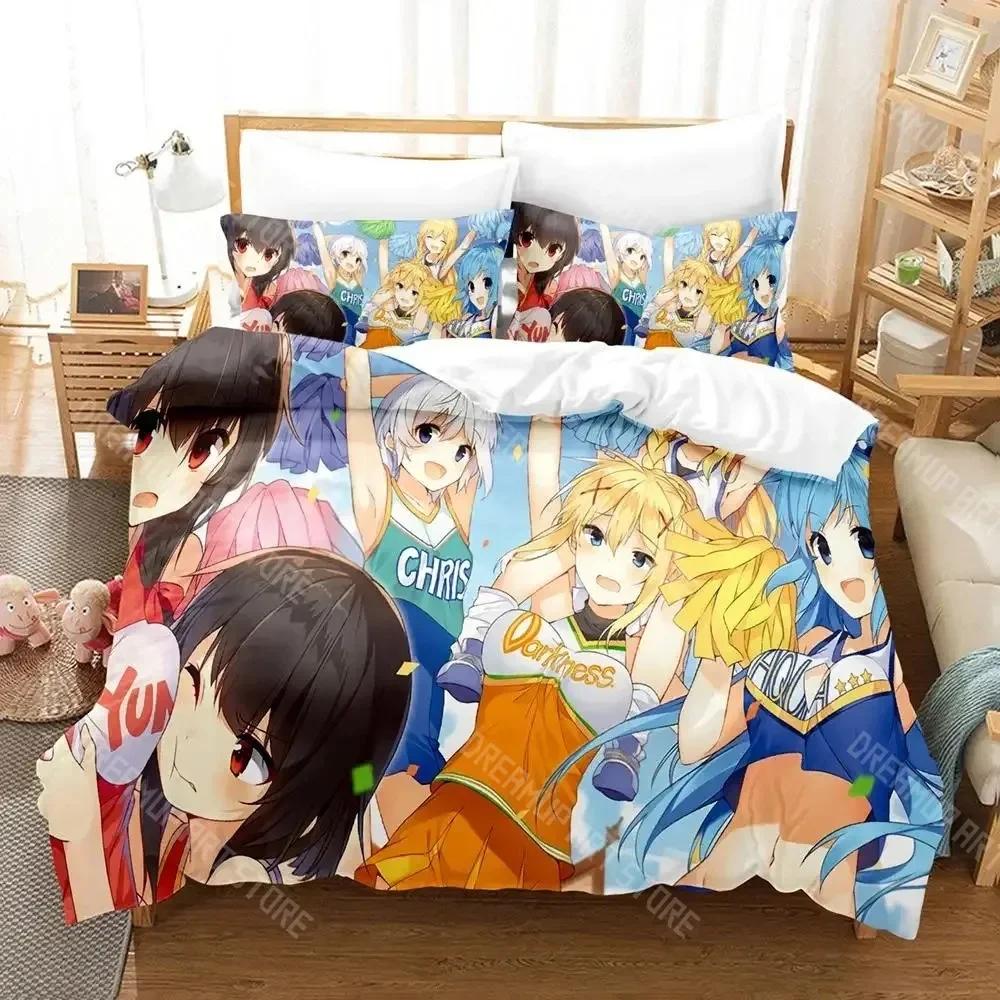 3D Печать KonoSuba Комплект постельного белья Мальчики Девочки Размер Twin Queen Пододеяльник Наволочка Постель Дети Взрослые Мода Домашний текстиль