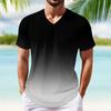 Летняя мужская популярная футболка с v-образным вырезом и короткими рукавами с принтом