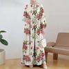 Ethnic Pattern Polyester Long Skirt With Wide Waist For Casual And Formal Wear