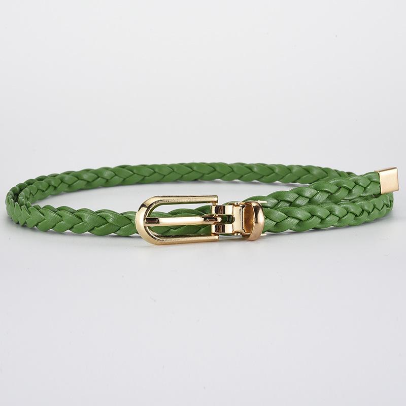 Женский декоративный плетеный пояс с узлом, маленький пояс карамельного цвета, простой и персонализированный ремень с пряжкой-клипсой