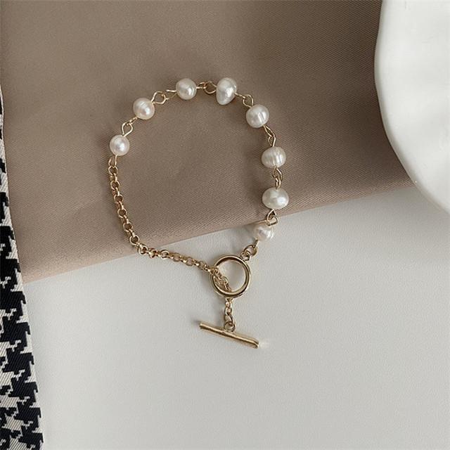 Korean Simple Adjustable Tassel Pearl Bracelet Fashion Personality Hand Jewelry New Female Anniversary Gift Wedding Jewelry
