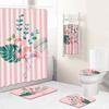 Flamingo Bathroom Shower Curtain Bath Towel Floor Mat Five-Piece Set Bathroom Toilet Carpet Shower Foot Mat