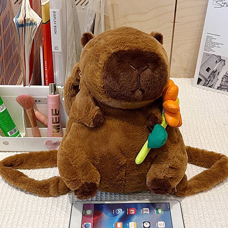 Fashionable Cute Casual Cartoon Capybara Bear Plush Backpack For Women