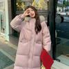 Down Cotton-padded Clothes for Women's Winter New Over-knee Long Loose Thickened Large Pocket Cotton-padded Jacket