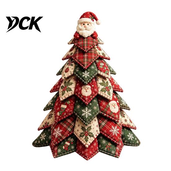 Tabletop Christmas Tree Craft Kit DIY Quilted Kit, 3D Fabric Patchwork Set for Sewing Projects Beginners Beginners, Handmade Holiday Decor with