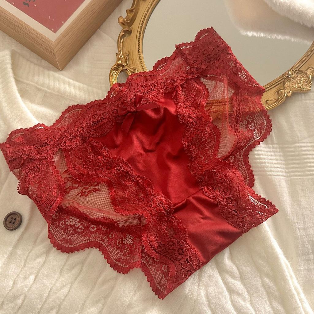 Women Sexy Lace Panties Seamless Bow Comfortale Briefs Low Waist Lingerie