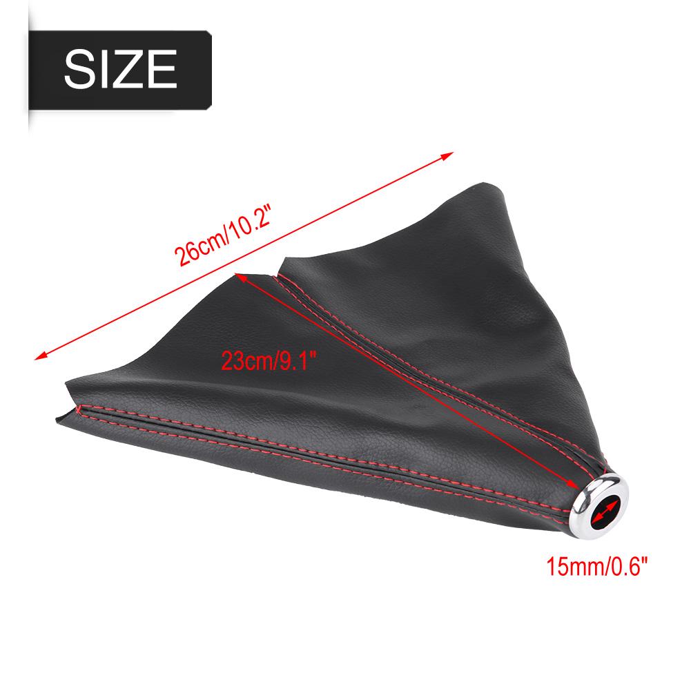  Ярко-черный чехол на ручку переключения передач из искусственной кожи, чехол для багажника с красной строчкой