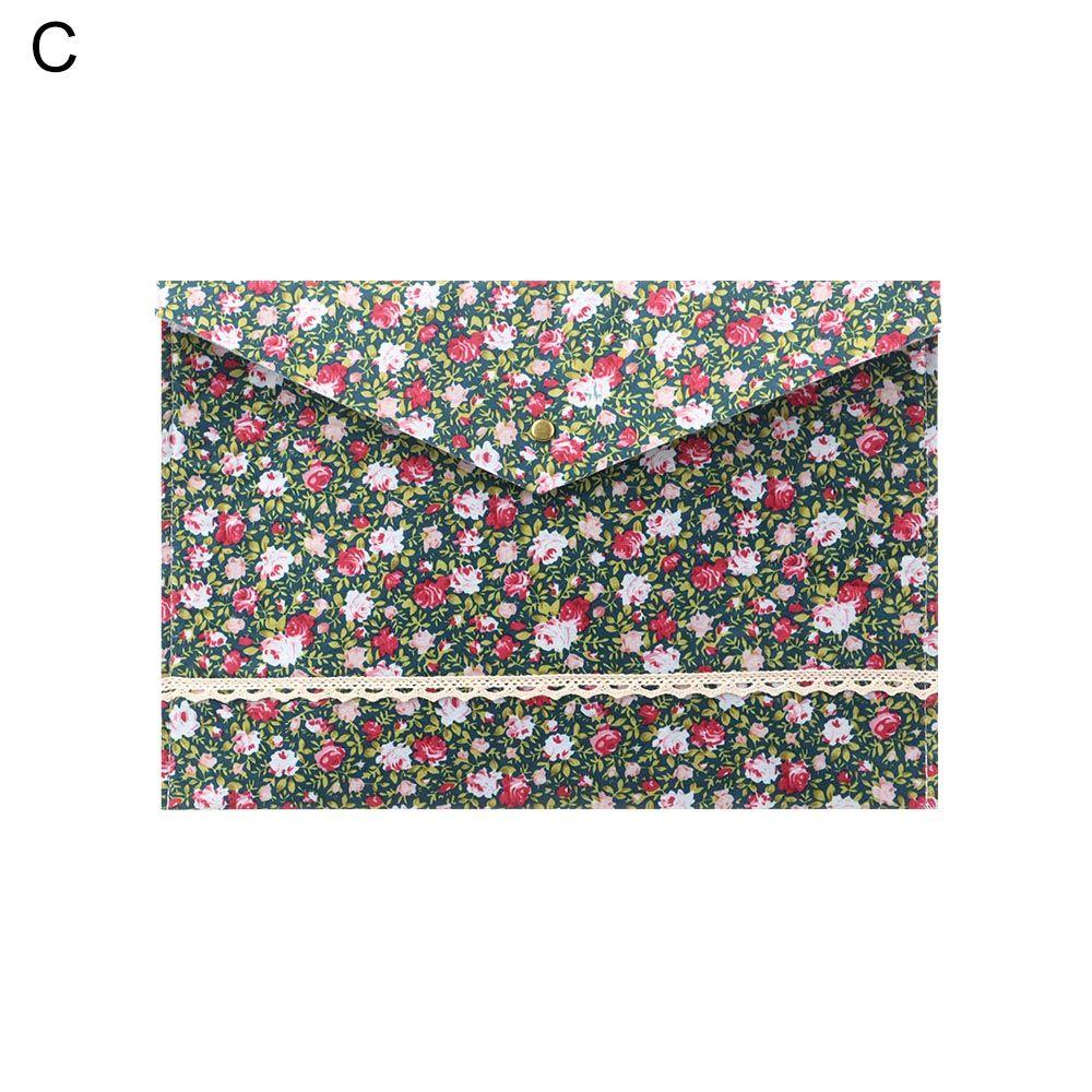Portable Organizer Elegant Canvas Felt File Briefcase Floral Document Bag Paper Holder File Folder