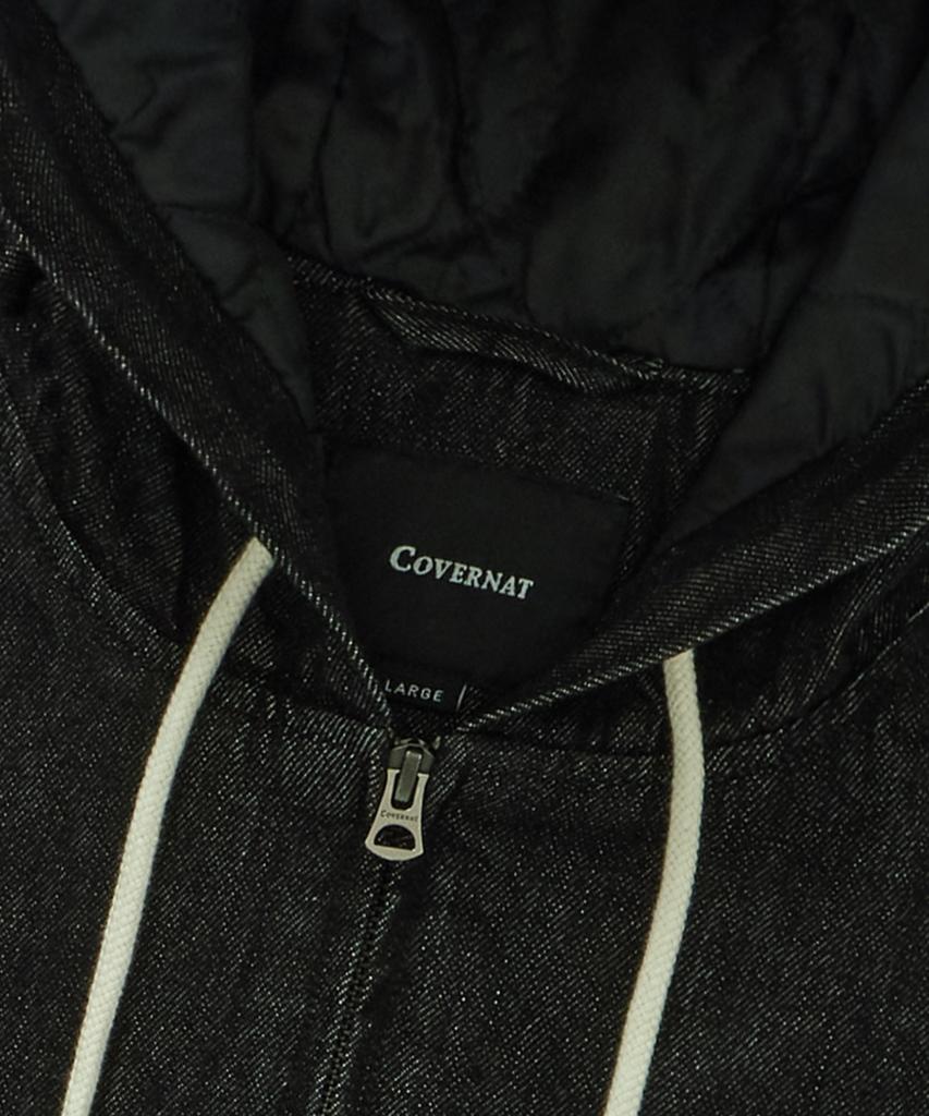 COVERNAT Ring Thread C Logo Denim Hooded Jacket Black