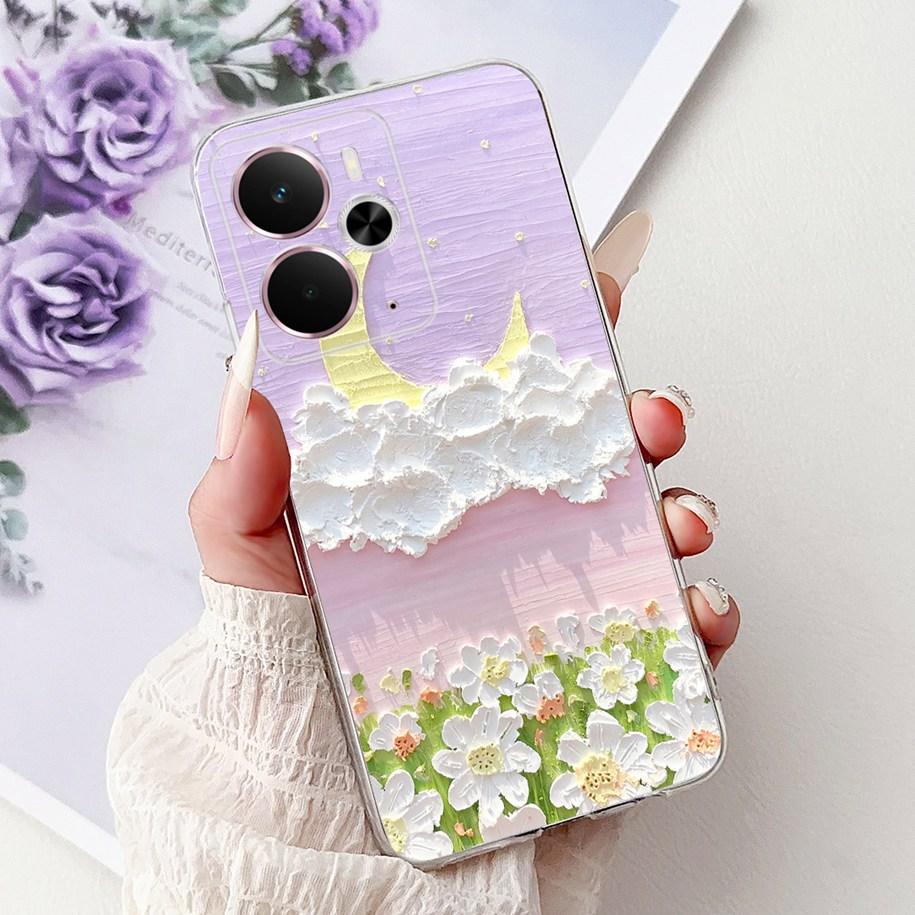 Чехол для Realme 14 5G Чехол-бампер Realme 14T RMX5078 RMX5075 Ударопрочный Силиконовый Мягкий ТПУ Цветочный Бампер Для Realme14 14 T Корпуса Телефона