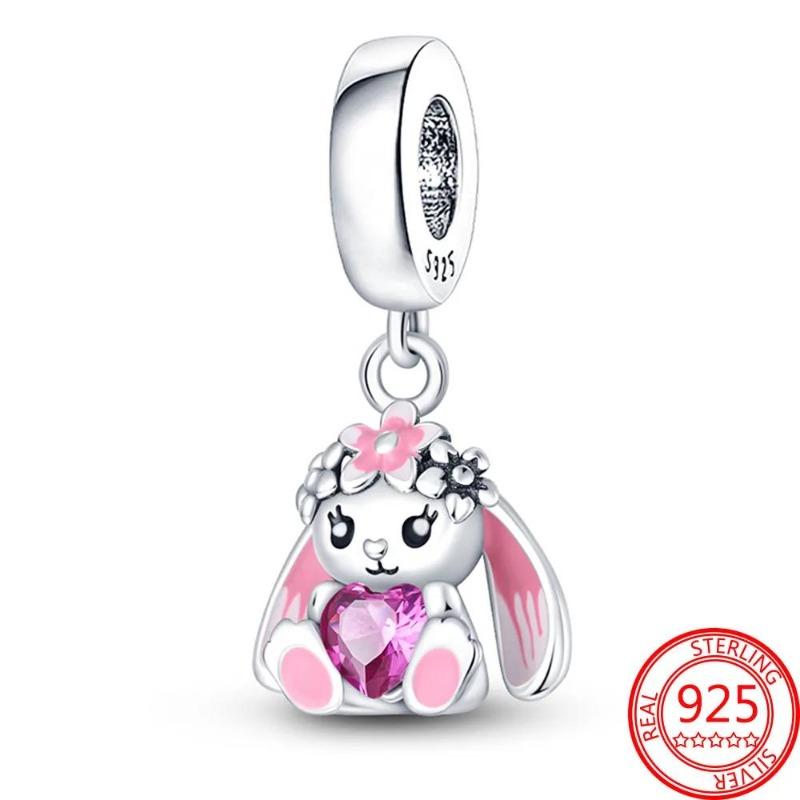 Animal Charms Copper Bear Rabbit Dog Panda Elephant Pig Kapibala Beads Pendants Fit Bracelet Diy Fine Jewelry Gift