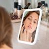Светодиодное зеркало для макияжа с регулировкой яркости, 3 режима цвета, регулировка яркости, USB, портативное, складное, настольное зеркало для туалетного столика для путешествий, дома
