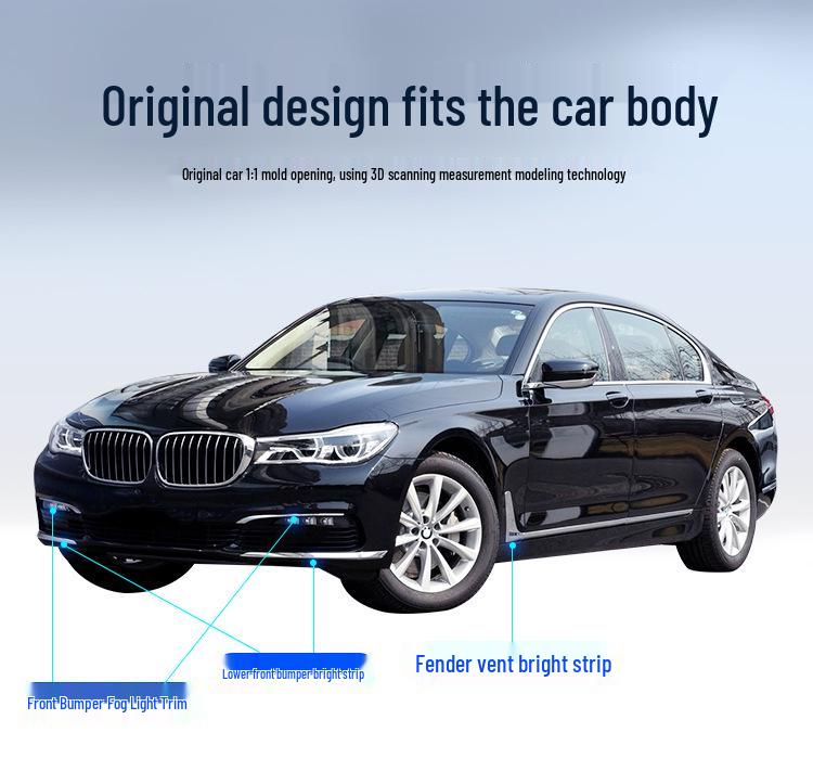 BMW Fender & Bumper Decorative Strips: 730Li Side Vents, 740Li Fog Light, 750L Front & Rear.