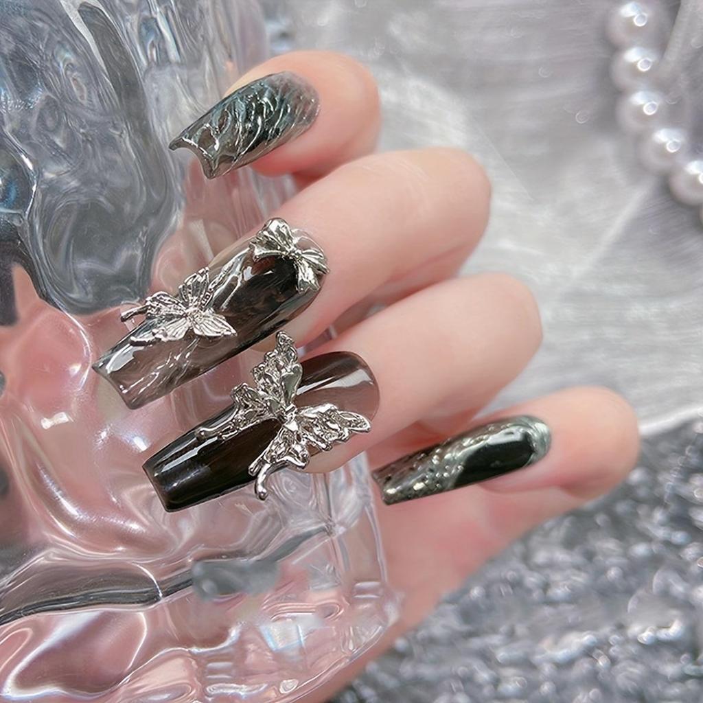 30 шт., подвески для ногтей с бабочками из сплава, аксессуары для дизайна ногтей с бантом, принадлежности для дизайна ногтей для женщин и девочек