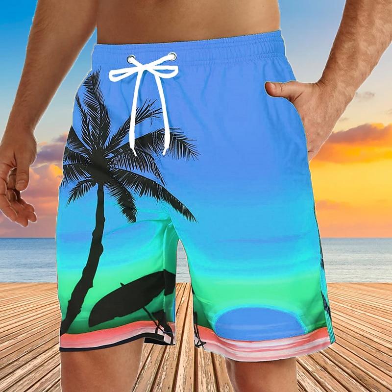 Мужские плавки с графическим принтом пальмы Шорты для плавания Board Shorts