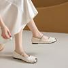 Fragrant Ballet Minimalist Flat Bottom Single Shoes for Women 2024 New Spring French Square Head Mary Jane Shoes