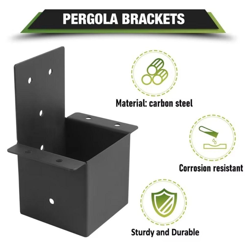Black Pergola Bracket Metal Pergola Accessories with Screws Fashionable Metal Bracket Outdoor