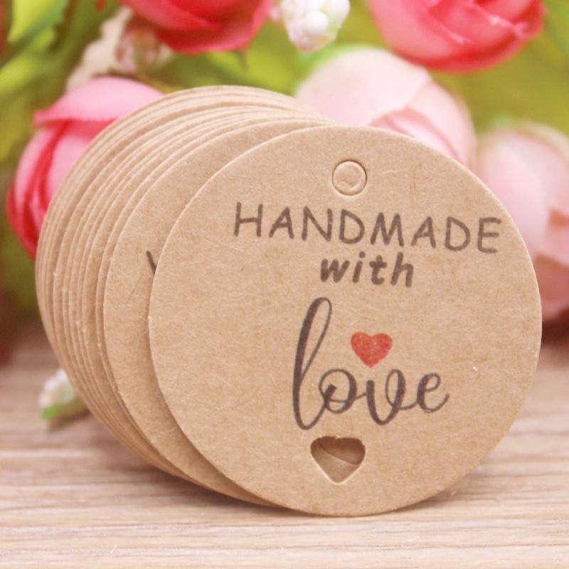 100 шт. подарочных бирок из крафт-бумаги коричневого/белого цвета с 20-метровой веревкой, бумажные бирки с благодарностью для свадебного торжества, детского душа, рождественской вечеринки, украшения