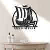 Уникальное металлическое настенное искусство на заказ Viking Ship Norse Captain Современное прочное украшение для дома