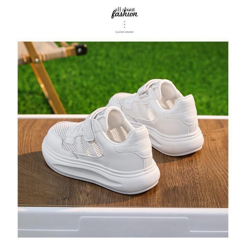 61 Show Little White Shoes Весна и лето Новые дышащие сетчатые туфли для девочек Легкая спортивная обувь для мальчиков