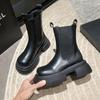 British Style Leather Chelsea Boots Women Designer Soft-soled Platform Shoes Ladies Fashion Casual Non-slip Ankle Boots Female