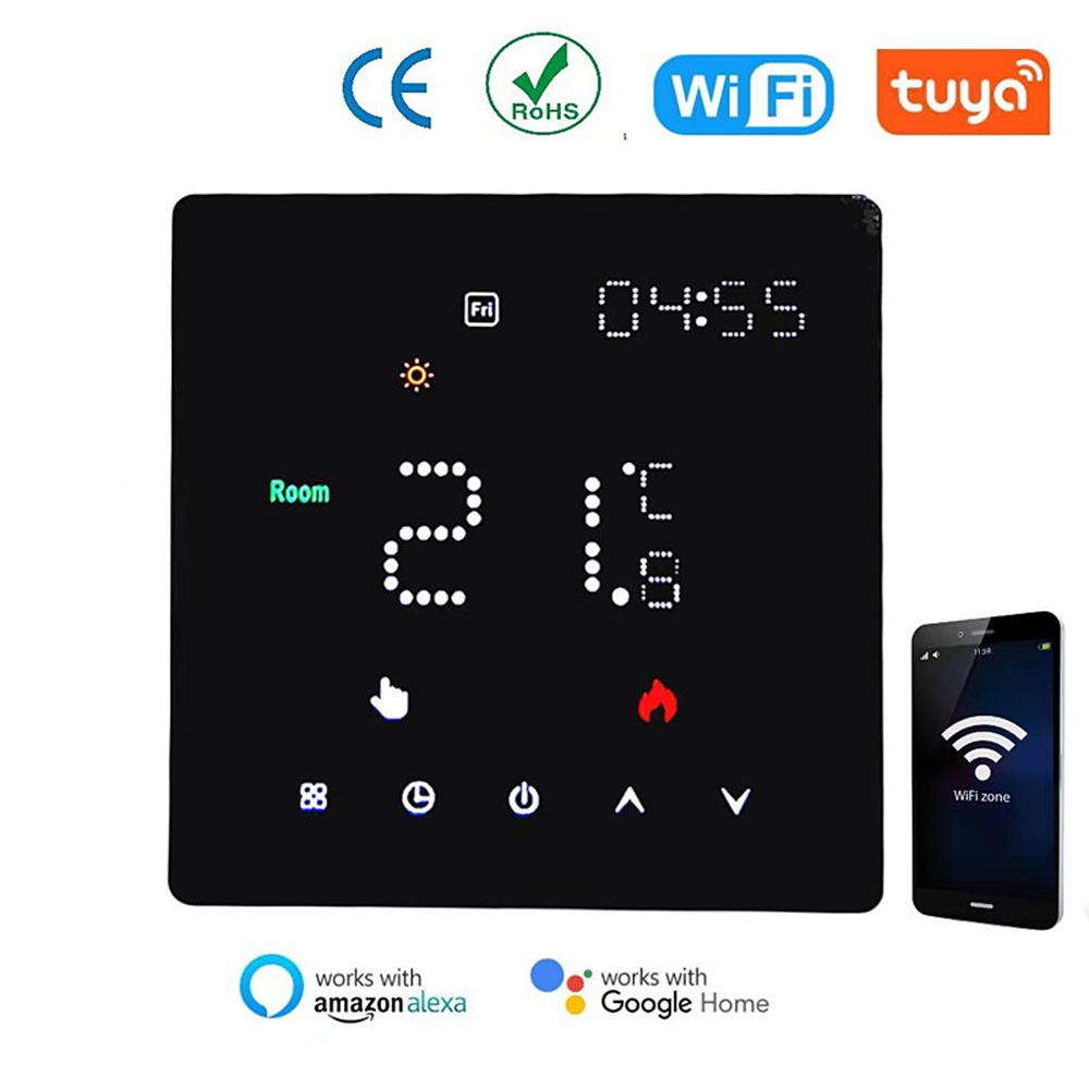 Регулятор температуры Tuya WIFI, еженедельная программируемая температура, настройка времени, яркость света