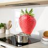Decorative Glass Kitchen Chopping and Serving Board Strawberry 80x52 cm