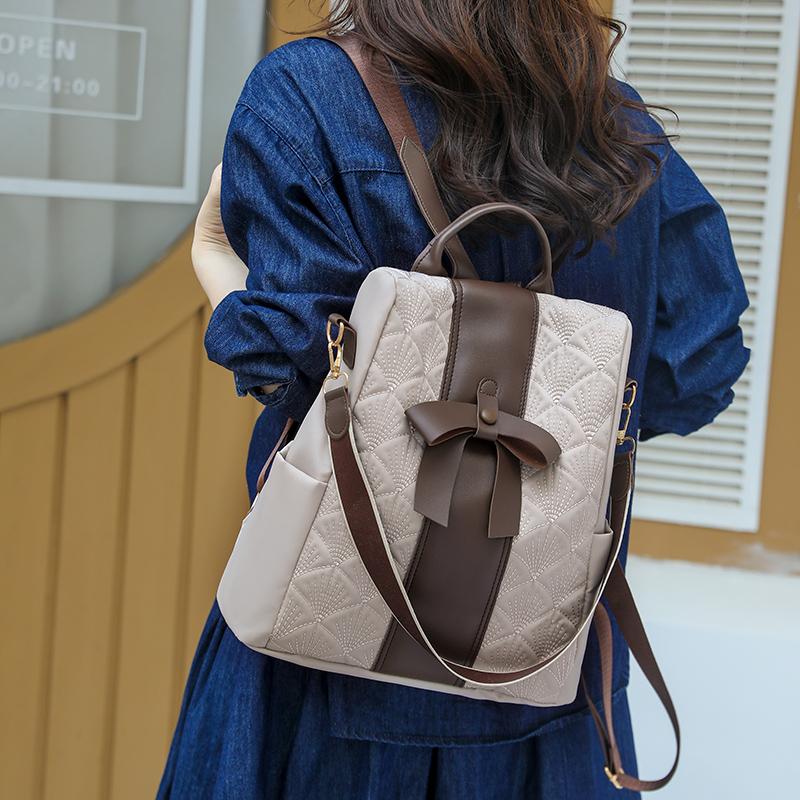 Женский рюкзак с бантом, большой вместимости, противокражный рюкзак, сумка через плечо для поездок