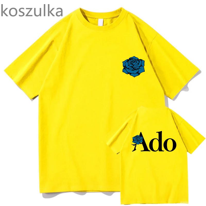 Футболки Ado Blue Rose Wish World Tour Merch Tee Женская унисекс мода повседневная Harajuku с коротким рукавом Kpop Goth Vintage Pure Clothing