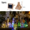 5pcs Solar Powered Copper String Lights 20 LED Cork Lights Copper Wire String Wine Bottles
