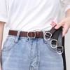 Непористый женский тонкий ремень простой корейский металлическая пряжка PU кожаные ремни джинсы платье декоративный поясной ремень
