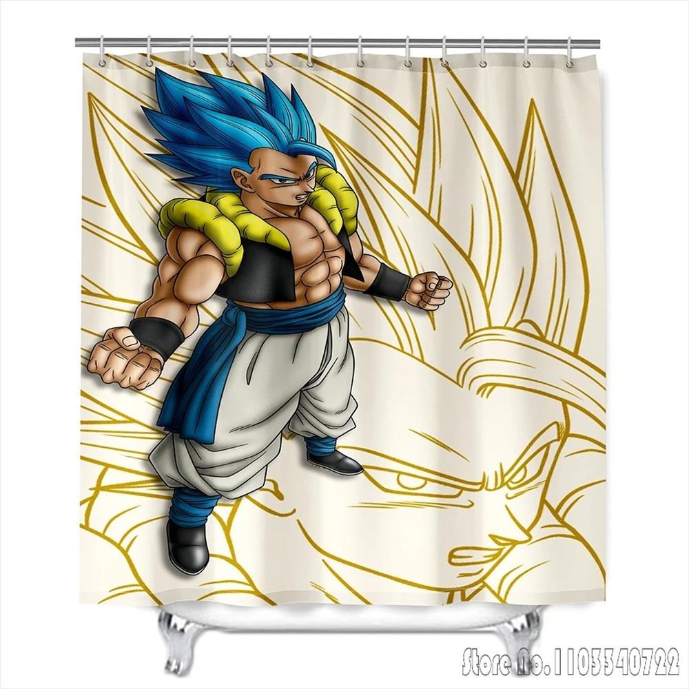 Аниме Dragon Ball Z Сон Гоку Бульма Броли Шторка для ванной и душа Водонепроницаемая 3D Милая С крючками Для детской Ванной Комнаты Украшение
