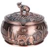 Vintage Ashtray with Lid Windproof Zinc Alloy Metal Unique Home Decoration Craft Gift