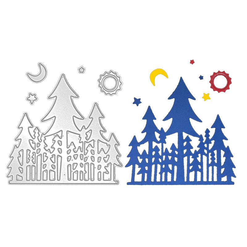 Лесной замок, дизайн, стиль, трафарет для резки металла для DIY, скрапбукинг, альбом, фототиснение, бумажная карта, ремесленный декор