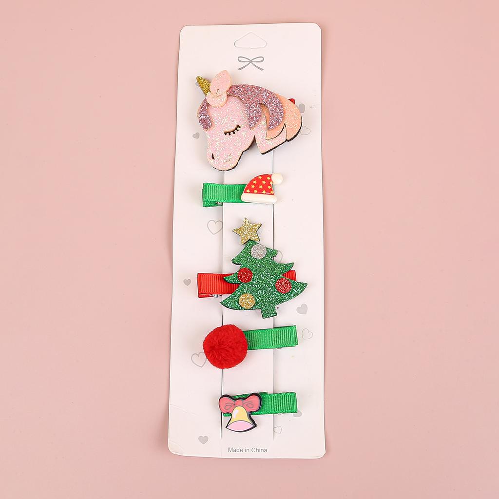 5 шт./набор Детские рождественские заколки для волос Лось Снежинка Заколки Детские заколки Рождественские подарки Аксессуары для волос