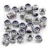 M6 Hex Lock Nuts, Pack of 30, Nylon Lock Nuts, 304 Stainless Steel, Locks To Prevent Loosening, DIN985 Lock Nut Standard