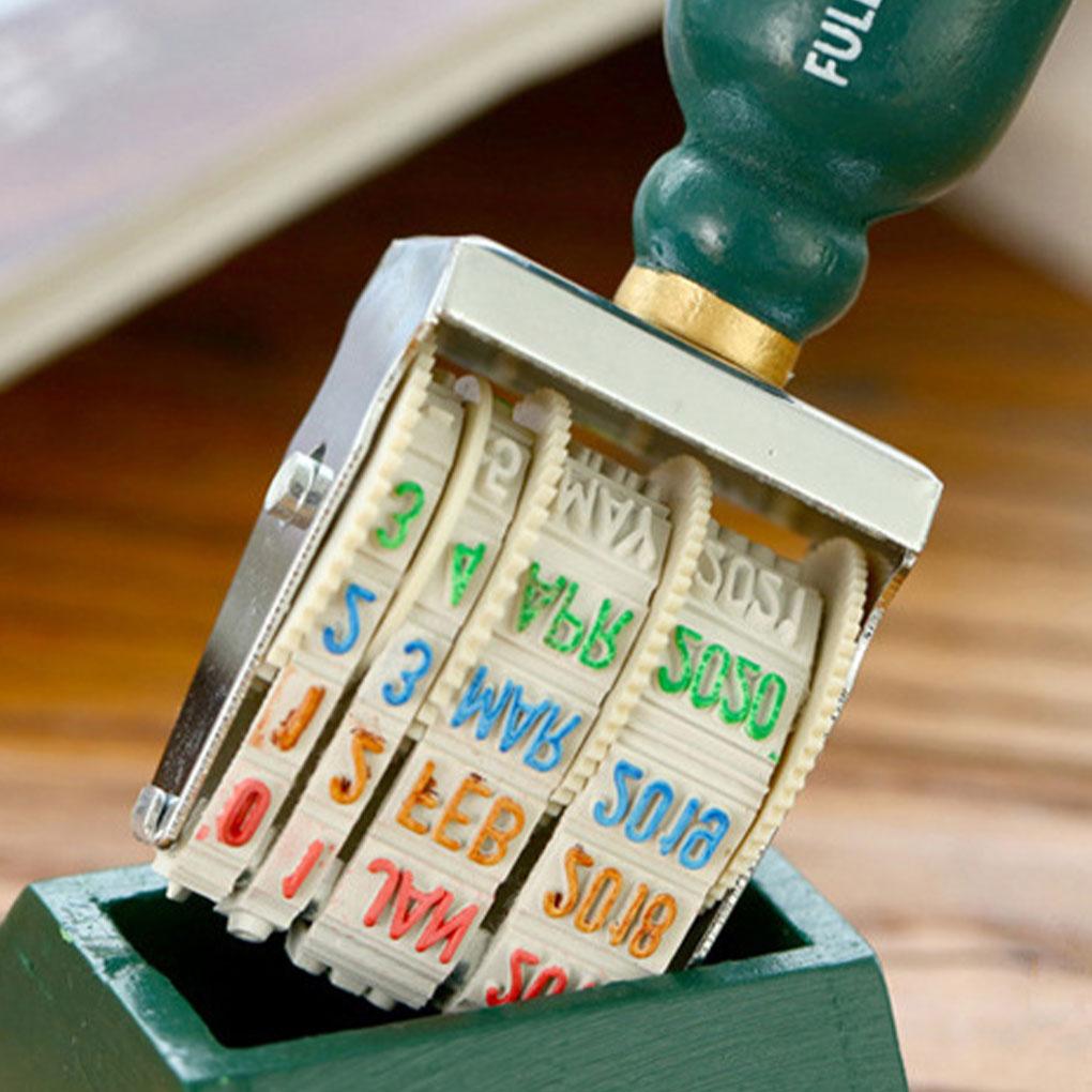 Wooden Handle Dater Stamp Office Date Stamper For DIY Craft Wooden Handle Dater Stamp Adjustable Date