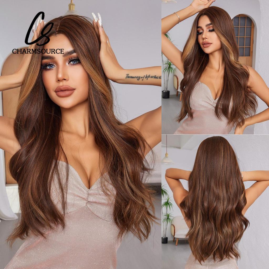 ALAN EATON Длинный волнистый парик Светло-русый с длинной челкой Синтетические парики для женщин Косплей Одежда для вечеринок Жаростойкие