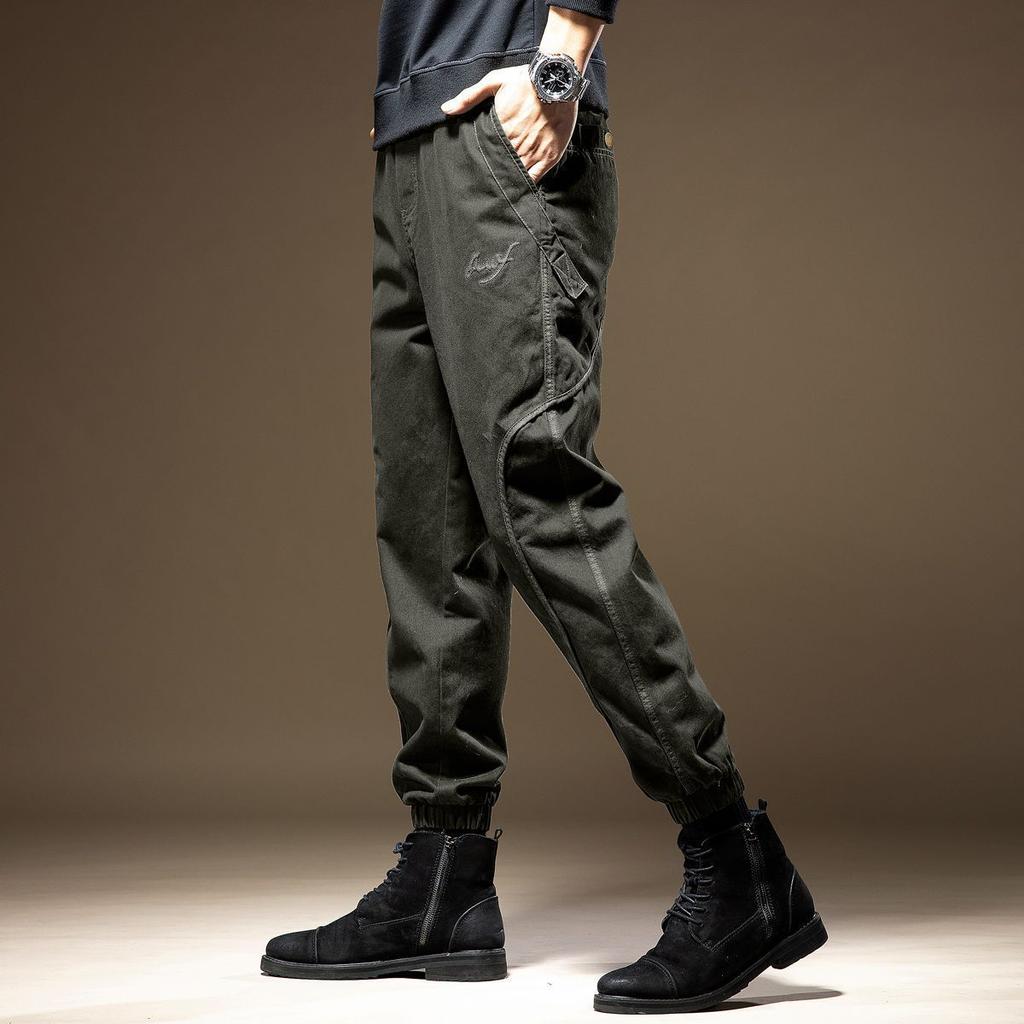 Зимние повседневные брюки-карго с флисовой подкладкой, плюшевые свободные прямые мужские брюки, модный стиль, трендовые спортивные брюки