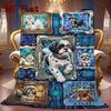 Cybernetic Canine Collage 2D Flat Pattern Flannel Blanket, High quality All Seasons, Home Decor, Warmth and Comfort, Perfect for Christmas Gifts.