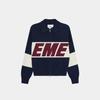 Унисекс EME Жаккардовый вязаный свитер с двумя молниями и буквенным узором