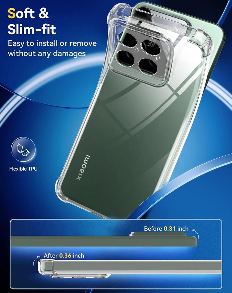 Прозрачный силиконовый мягкий противоударный чехол для Xiaomi Mi 14 14T 13 13T 12 12X 12S 12T 11 11T Pro Lite ультра прозрачная тонкая задняя крышка
