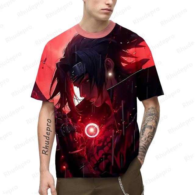 Мужские футболки, рубашки, большие размеры, Наруто, подарочный тренд 2024 года, одежда первой необходимости, аниме, одежда 2000 года, короткий рукав, хип-хоп, уличная одежда