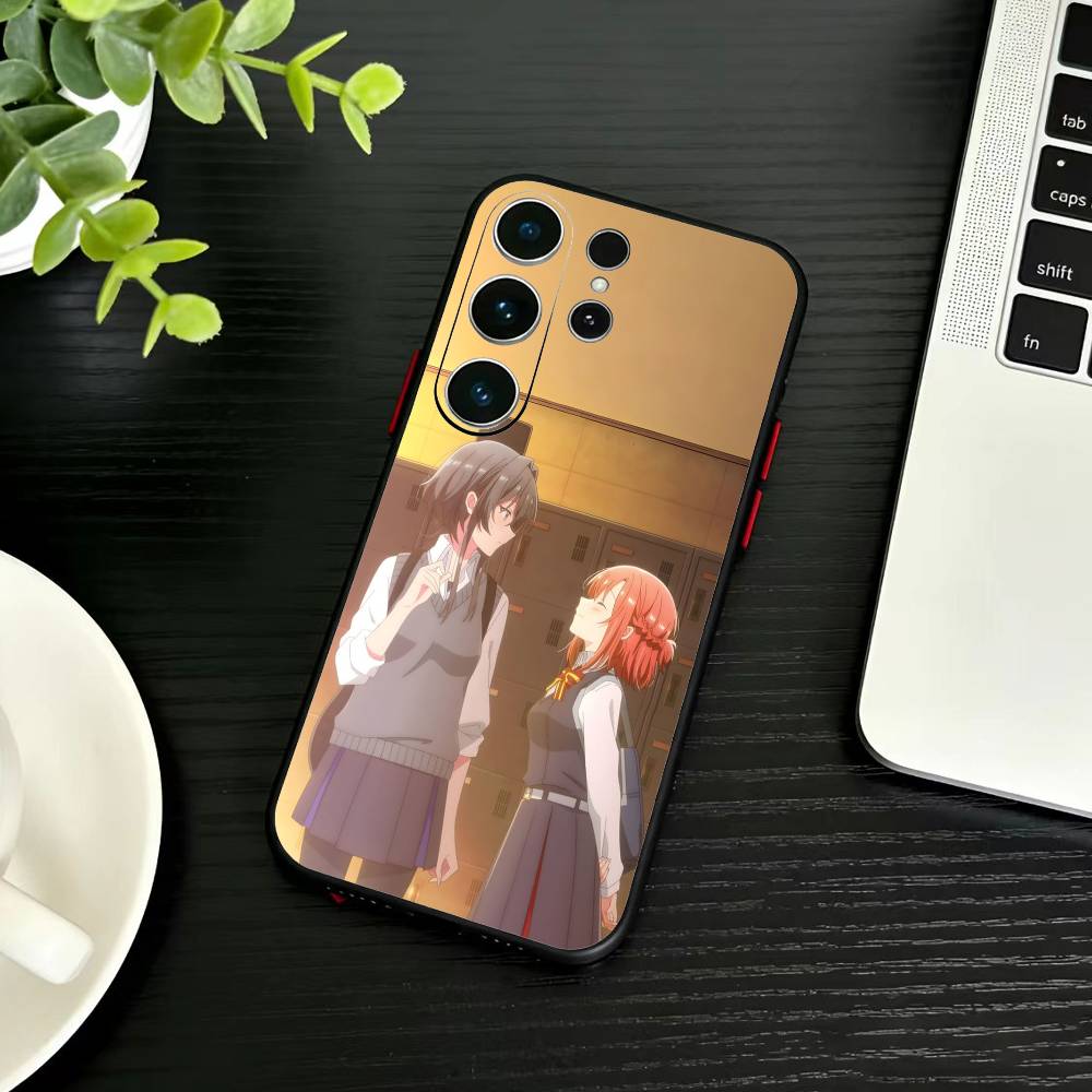 Чехол для телефона Asanagi Yori и Kino Himari Для Samsung S26, S25, S24, S23, S22, S21, S20, S30, Ultra, Plus, Fe, Note, 5G Черный Чехол