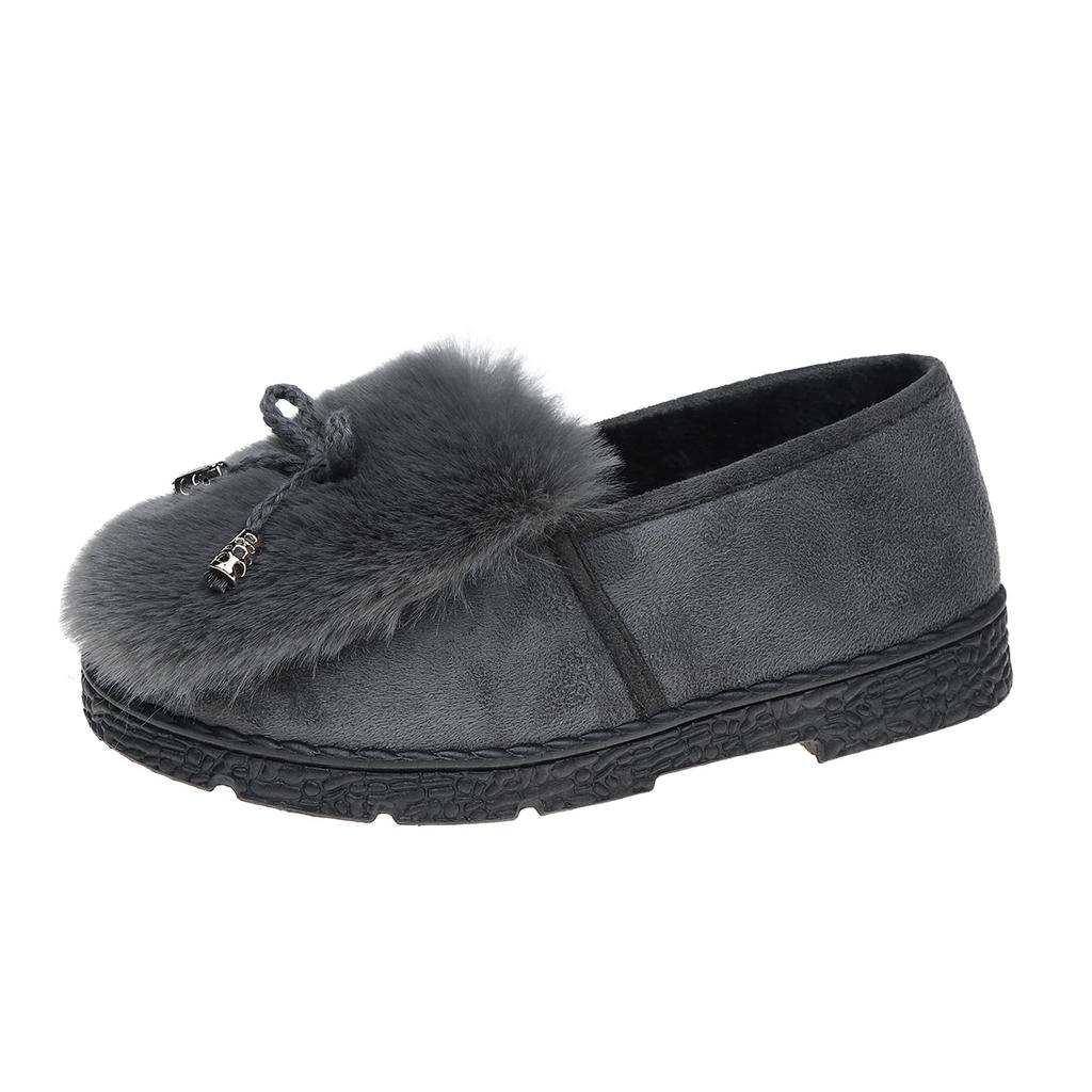 Мода 2024 Зима Новые женские сапоги Модные круглые носки однотонные замшевые слипоны на среднем каблуке толстая подошва теплые женские зимние сапоги